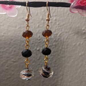 Copper Swirl Glass Earrings